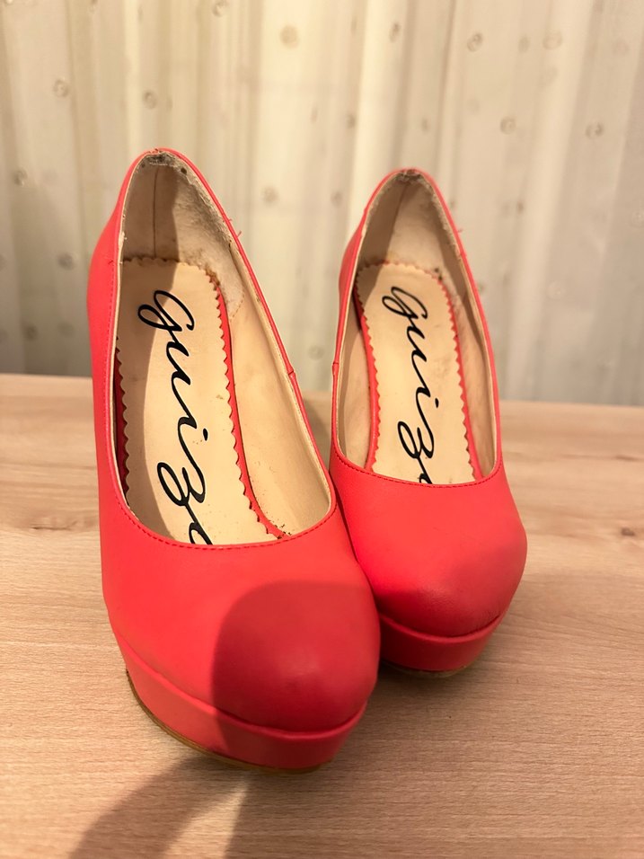 Nar Çiçeği Renginde Platform Topuklu Kadın Stiletto - Görsel 2