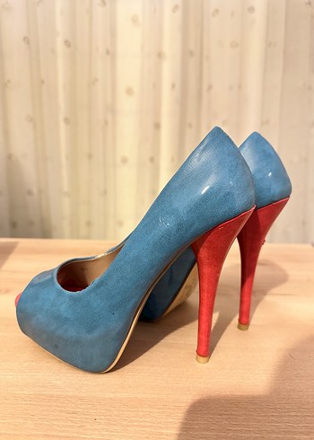 ADL marka Mavi Pembe Platform Topuklu Ayakkabı - Görsel 4