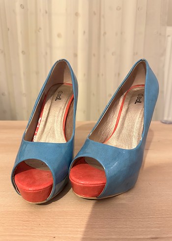 ADL marka Mavi Pembe Platform Topuklu Ayakkabı - Görsel 3