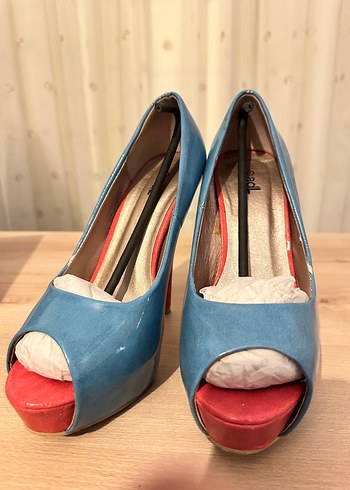 ADL marka Mavi Pembe Platform Topuklu Ayakkabı - Görsel 5