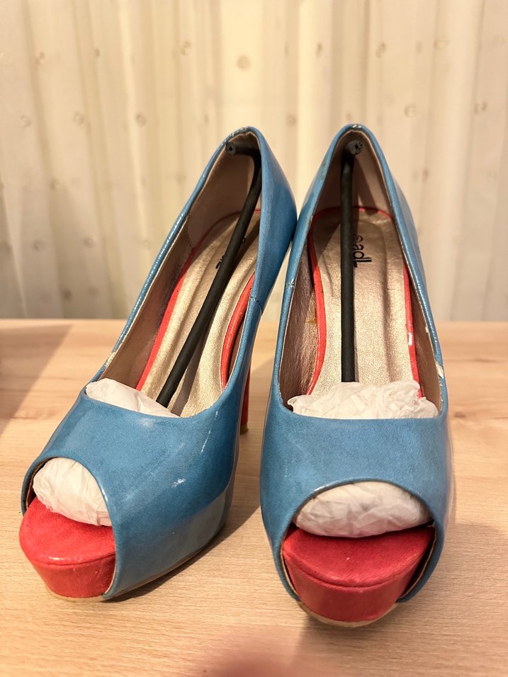 ADL marka Mavi Pembe Platform Topuklu Ayakkabı - Görsel 5