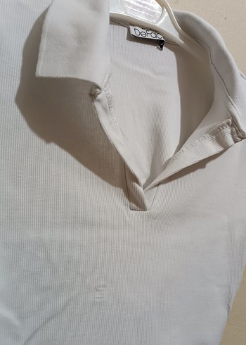 Defacto Beyaz Polo Yaka Tişört