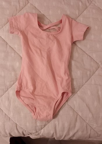 Pembe Kız Bebek Kısa Kollu jimnastik Body