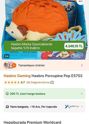 Hasbro porcupine pop eğitici oyuncak 