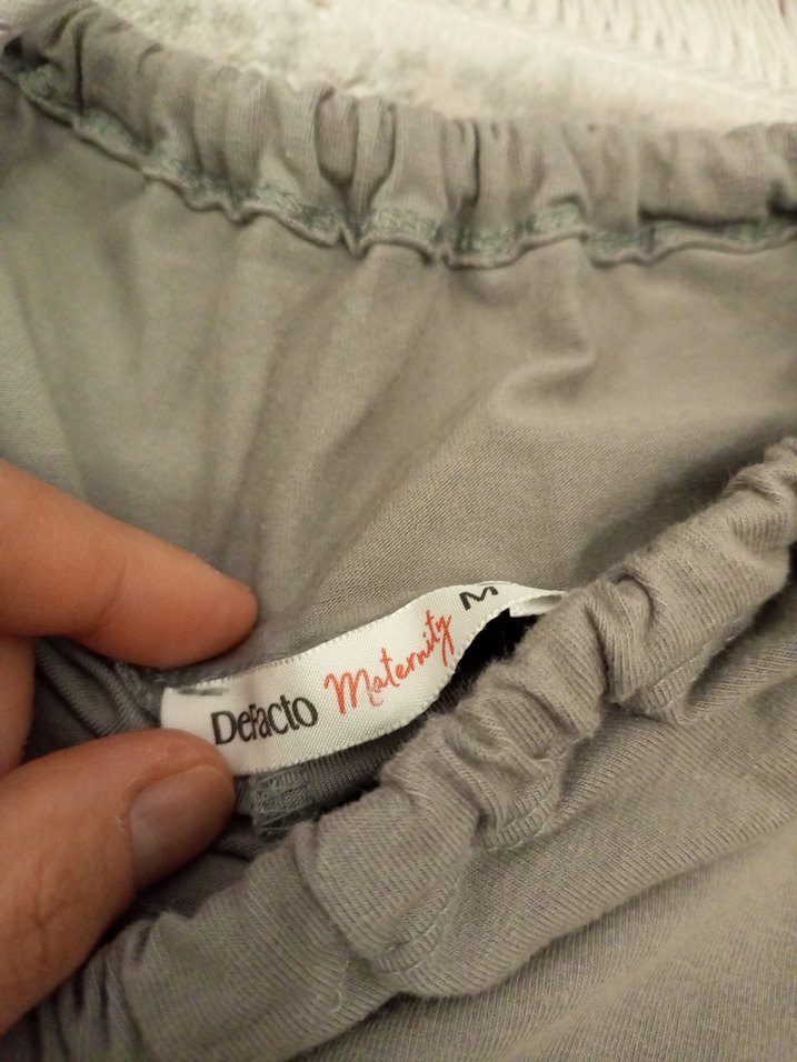 Gri Midi Kadın hamile Tayt - Görsel 3