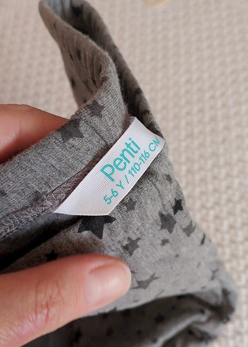 Kız Çocuk Gri Yıldız Desenli Tayt - Görsel 3