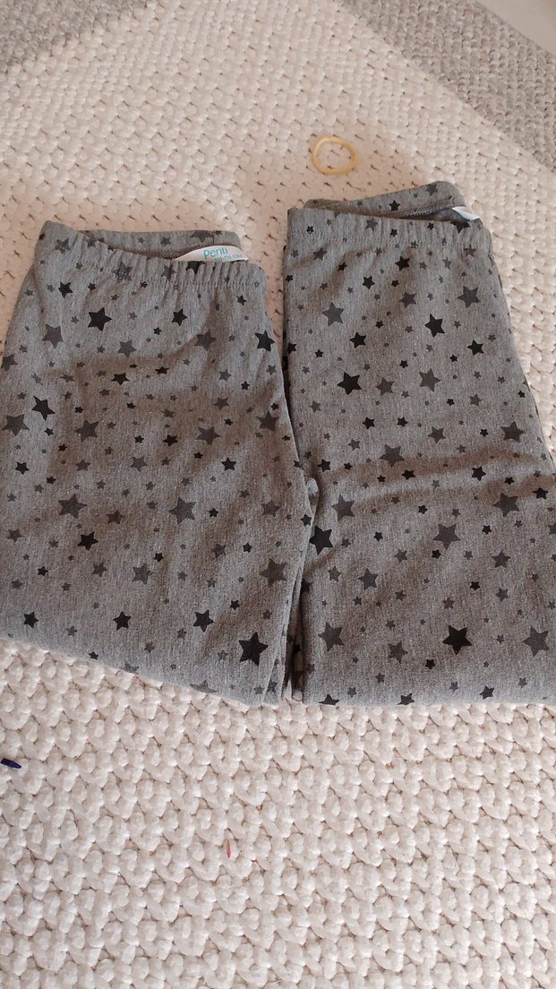 Kız Çocuk Gri Yıldız Desenli Tayt - Görsel 2