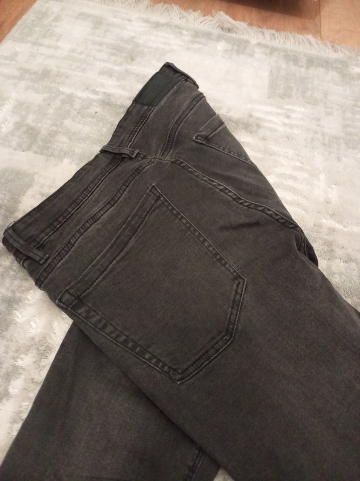 Gri erkek  Denim Normal Boy Kot Pantolon - Görsel 3