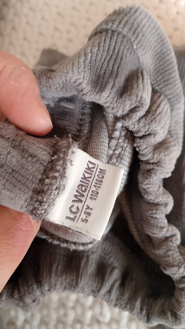 Gri kadife kız çocuk tayt - Görsel 2