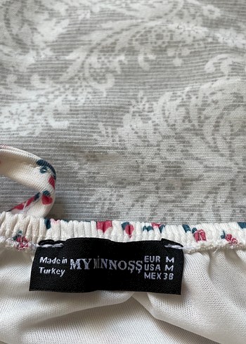 m Beden Çiçek Desenli İnce Askılı Mini Elbise