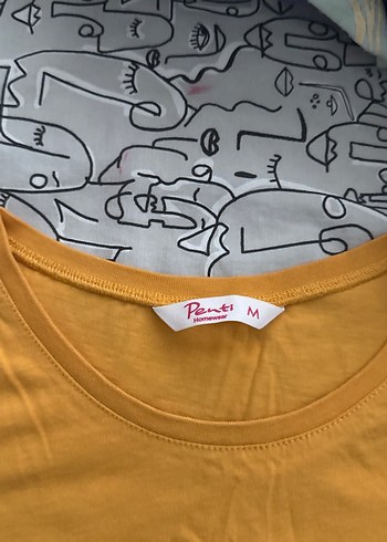 Sarı Baskılı pijama takımı Midi Boy - Görsel 2