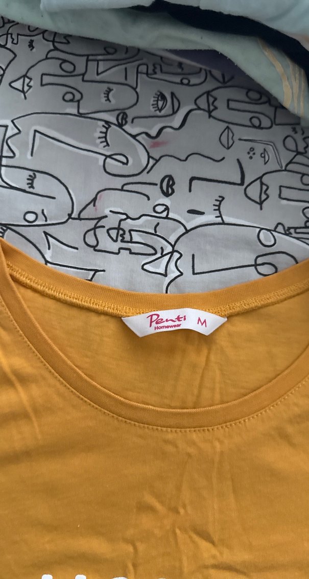 Sarı Baskılı pijama takımı Midi Boy - Görsel 2