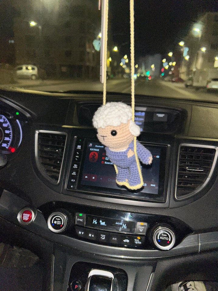Araba ayna süsü amigurimi - Görsel 2