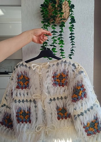 Nakışlı Bohem Kadın Mini Hırka - Görsel 2