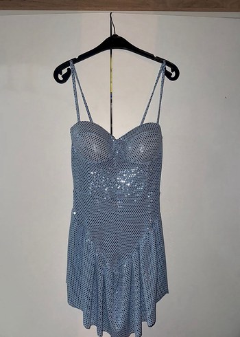 Zara Mavi Pul Payet Mini elbise