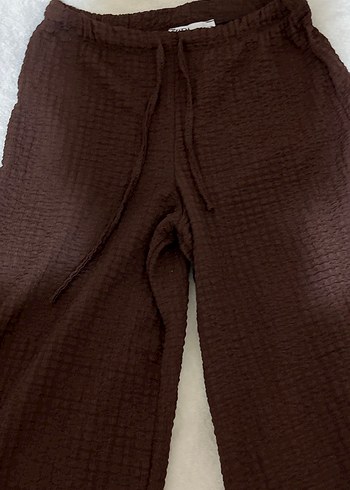 Koyu kahverengi gofre pantolon - Görsel 4