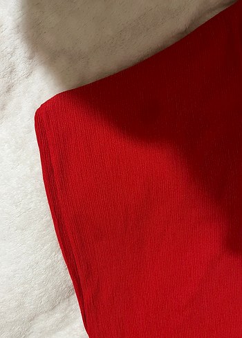 Kırmızı Bol Kesim Pliseli Kadın Kumaş Pantolon - Görsel 3