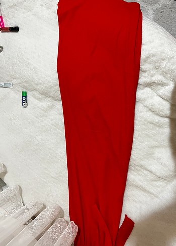 Kırmızı Bol Kesim Pliseli Kadın Kumaş Pantolon - Görsel 2
