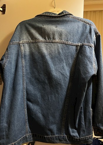 Düğmeli Mavi Kadın Denim Ceket - Görsel 3