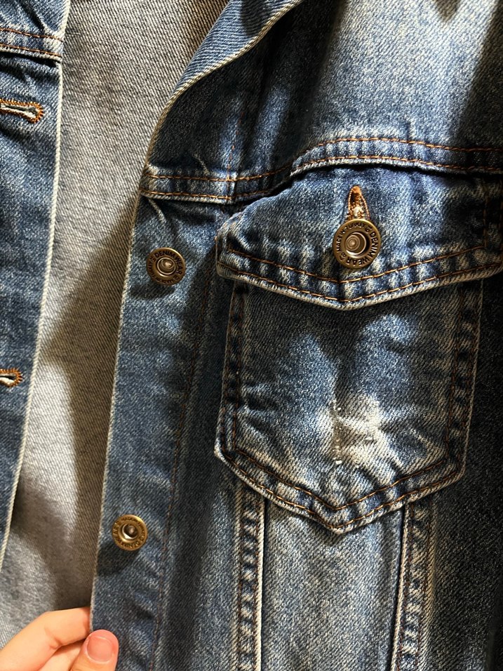 Düğmeli Mavi Kadın Denim Ceket - Görsel 4