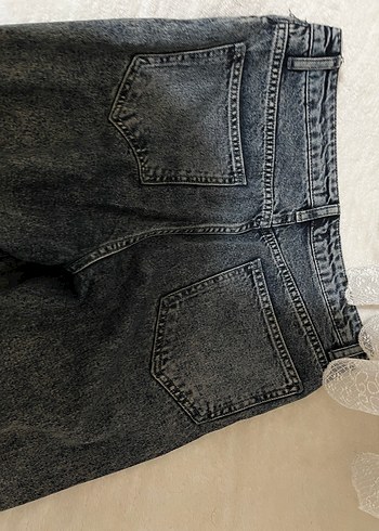 Gri Kadın Kot Pantolon, Normal Boy - Görsel 5