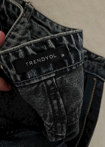 Gri Kadın Kot Pantolon, Normal Boy - Görsel 4