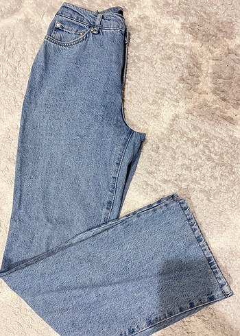 Kadın Mavi Bol Kesim Kot Pantolon - Görsel 2