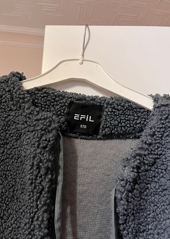 Gri ip bağlamalı Kadın Polar Ceket - Görsel 3