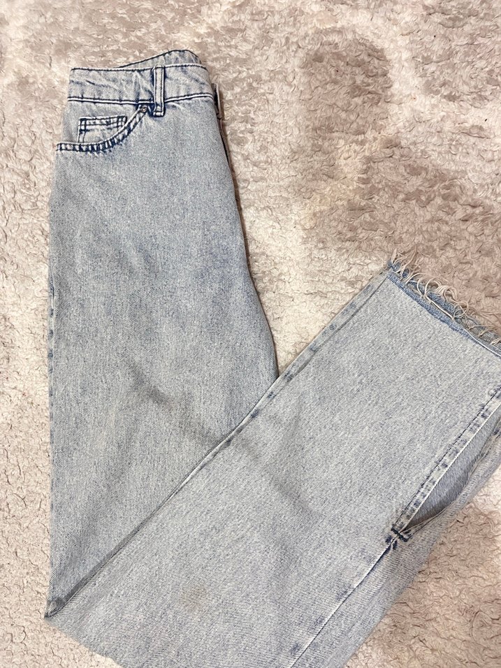 Gri Kadın Denim Bol Kesim Jean - Görsel 3