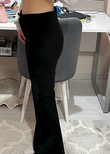 Siyah Kadın Uzun Yumuşak Kumaş Pantolon - Görsel 5