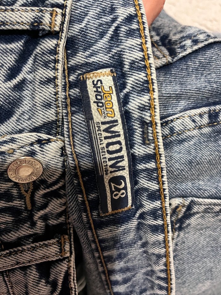 Düğmeli Gri Mavi Kadın Denim Pantolon - Görsel 3