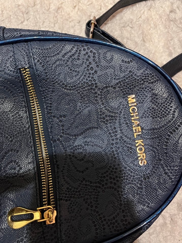 Michael Kors Lacivert Deri Sırt Çantası - Görsel 3