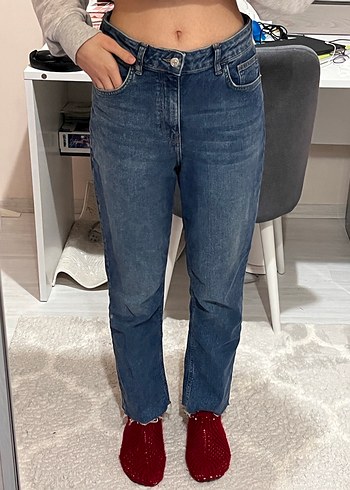 Kadın Mavi Regular Fit Kot Pantolon - Görsel 6