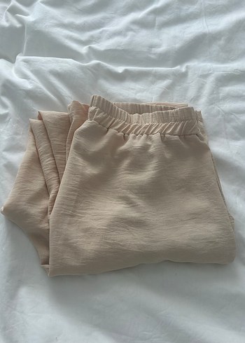 Diğer Bej Kadın Keten Pilili Pantolon