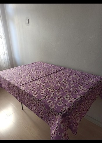 Zara Home Açık Mavi Kareli Vintage Masa Örtüsü