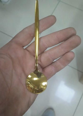  Beden Parlak Altın Renkli Paslanmaz Çelik Kaşık Seti