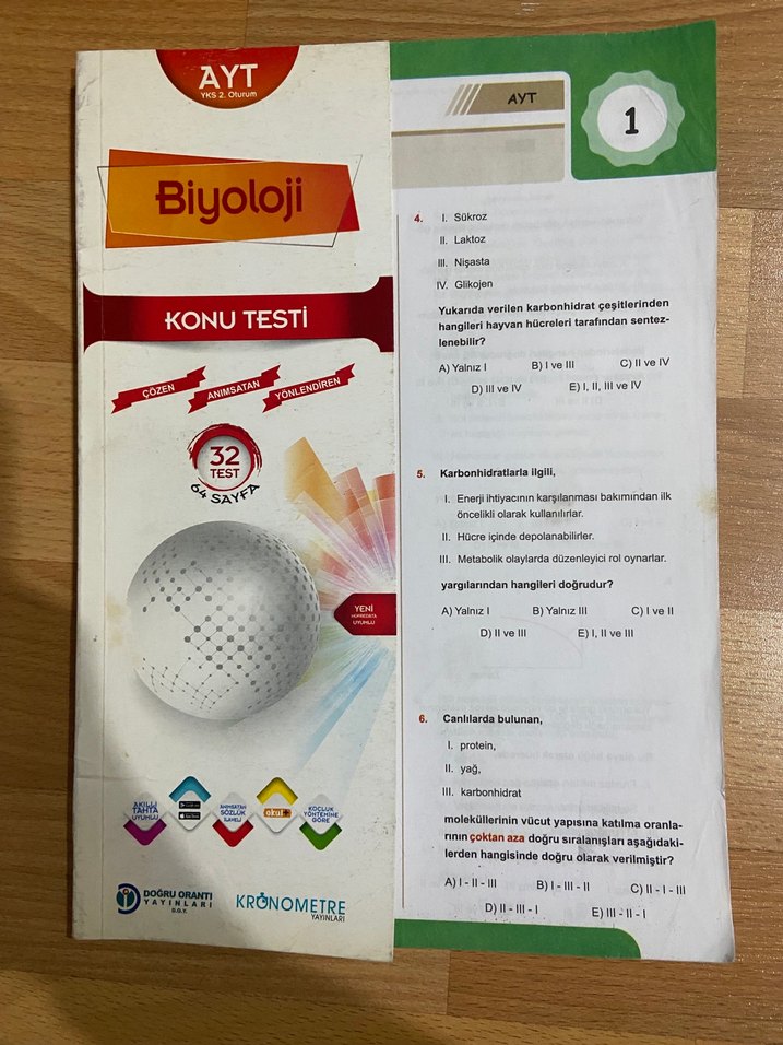 12. Sınıf Mezun Uğur yayınları Biyoloji Çalışma Fasikülü - Görsel 3