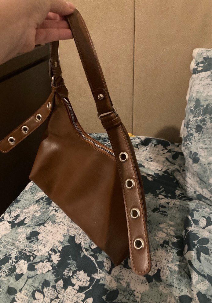 Kahverengi Deri Kadın Omuz Çantası - Görsel 2