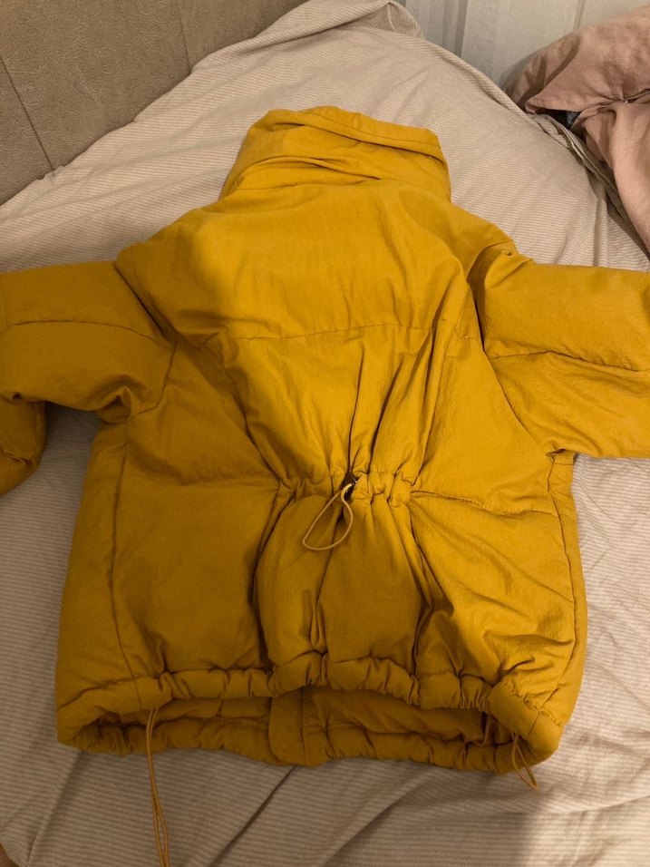 Sarı Fermuarlı Kadın Kışlık Mont - Görsel 2