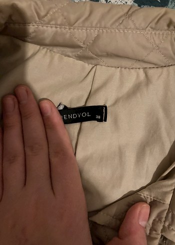 Bej Düğmeli Kadın Midi Ceket - Görsel 2