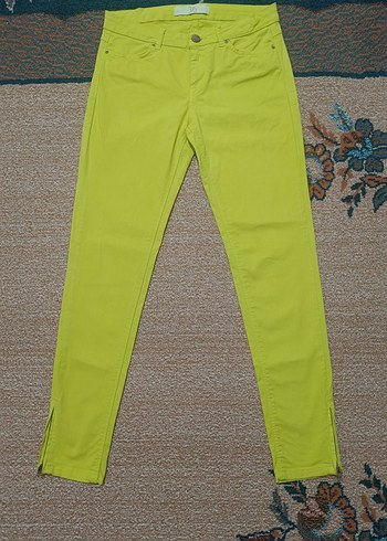 Sarı Regular Fit Kadın Kumaş Pantolon