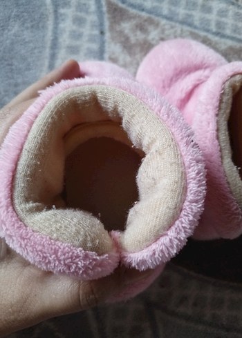 21 Beden pembe Renk Kız Çocuk Pembe Sıcak Kürklü Ev Terliği