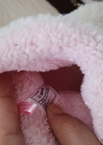 22 Beden Kız Çocuk Beyaz Kürklü Sıcak Ev Terliği