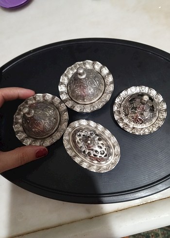 Beden Gri İşlemeli Geleneksel Sofra Takımı