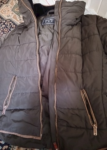 Gri Fermuarlı Kadın Kışlık Mont