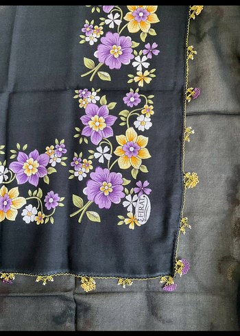 İğne oyalı Çok Renkli Bohem Kadın Eşarp - Görsel 3