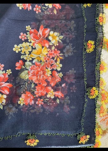 İğne oyalı Çok Renkli Bohem Kadın Eşarp - Görsel 4