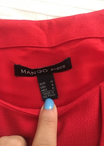 Mango Kırmızı Mango V Yakalı Midi Elbise