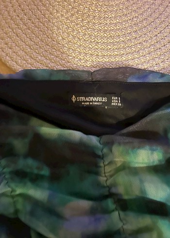 Stradivarius Yesil Mavi Desenli Elbise