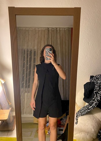 s Beden siyah Renk Siyah Yüksek Yakalı Kolsuz Midi Elbise